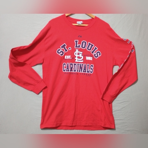 Majestic Other - Majestic St Louis Cardinals T Shirt Long Sleeve Red Mens Size L Casual Sports